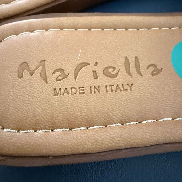 Mariella Beaded Braided Leather Slide Sandals Made In Italy •Size 8 New - Picture 5 of 7